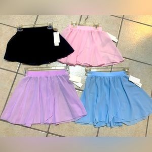 Child S-XL Elastic Waist Wrap Style Chiffon Ballet Dance Skirt Choose Color NWT